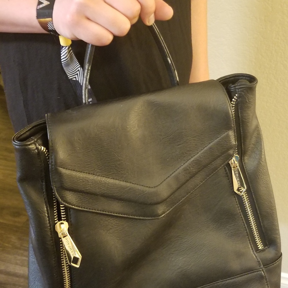 Black & Gold Backpack by Rampage - Picture 2 of 5